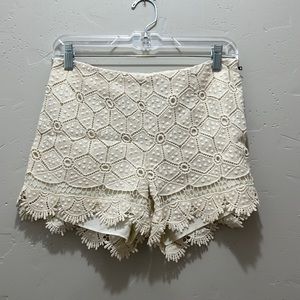 Anthropologie Dolce Vita Cream Crochet Shorts